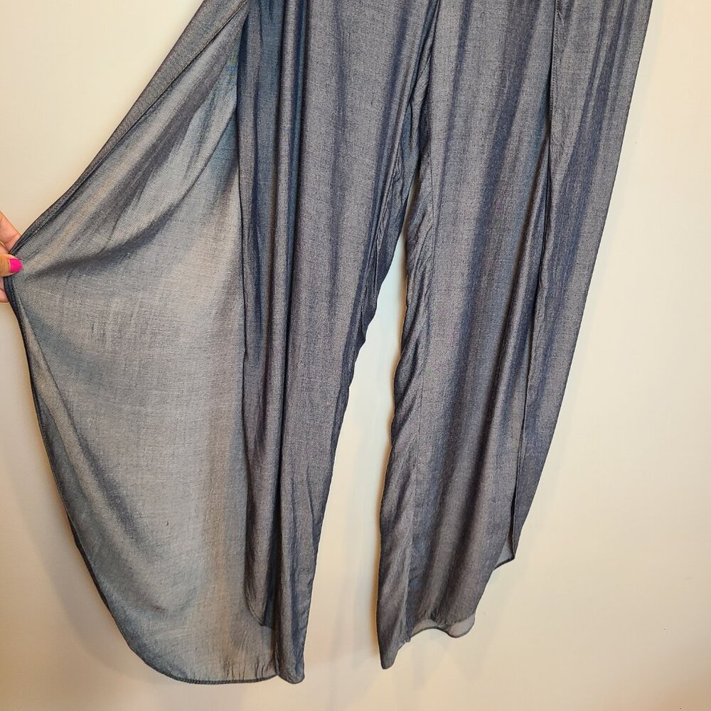 Drew Tulip Pant Side Slit Womens Large Blue - Picture 3 of 8